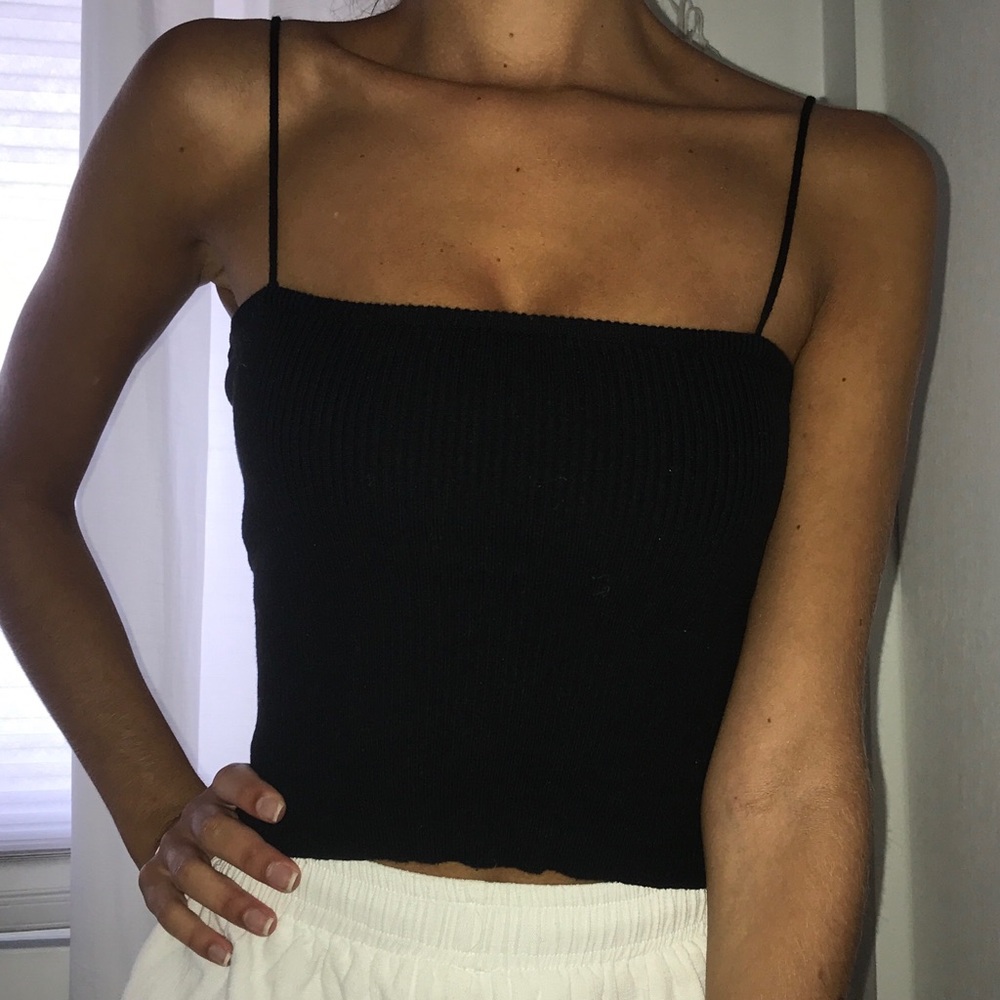 black brandy melville ribbed tank top